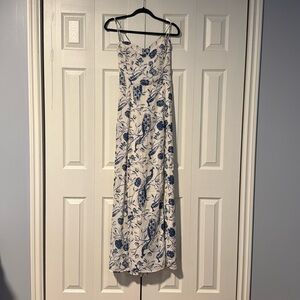 A&F Camille Tie-Back Maxi Dress in Cream Floral